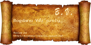 Bogdanu Vászoly névjegykártya
